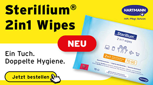Sterillium® 2in1 Wipes, Hände- und Flaechendesinfektion in einem einzigen Produkt, beseitigen 99,99 % der Bakterien, Hefepilze und speziellen Viren, hartmann, desinfektionstuecher