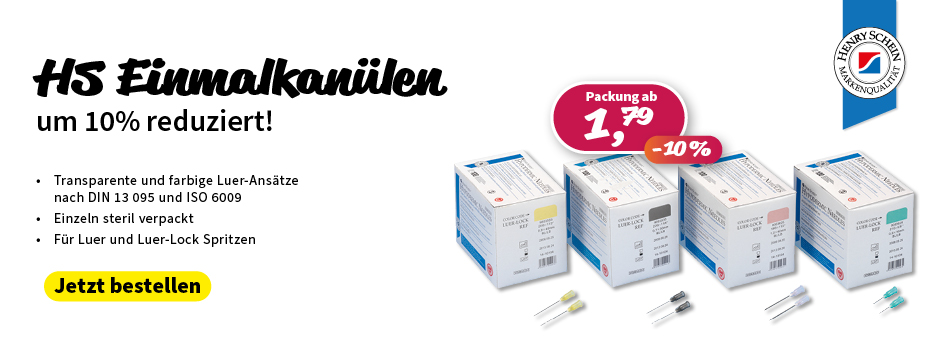 PxD Praxis-Discount | henry schein einmalkanuelen, luer ansatz, einzeln steril verpackt, 10% rabatt