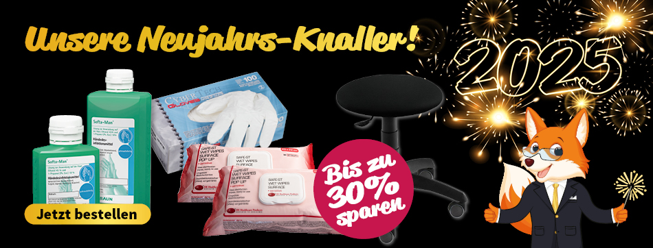 PxD Praxis-Discount | neujahrsknaller, bis zu 30% sparen, bacillol 30, desinfektionstuecher, hartmann, nitrilhandschuhe, drehhocker, mayer, de healthcare handtuecher, softa man, b braun, angebote