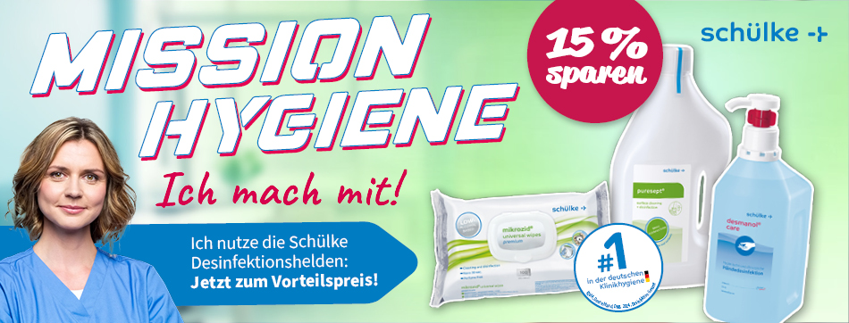 schuelke, mission hygiene, desmanol, mikrozid universal wipes premium, gigasept, esemtan, rabatte, angebote