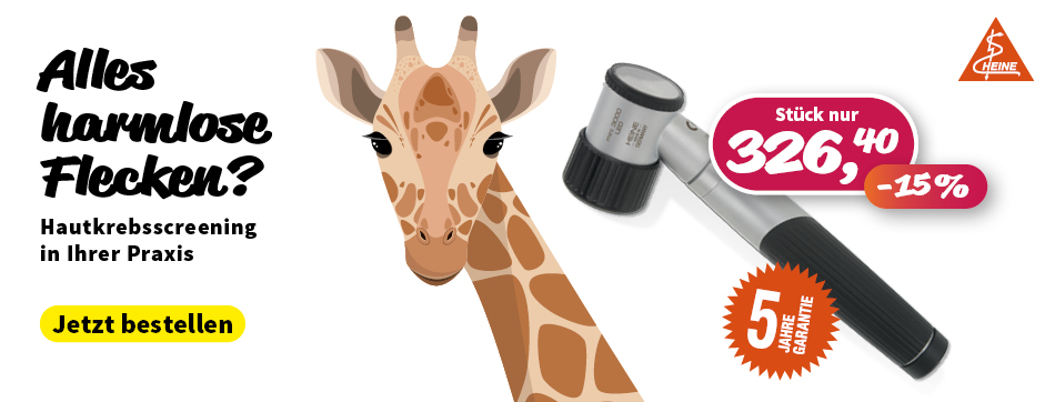 heine mini 300 dermatoskop, LED-Waermemanagement für eine konstante Leuchtkraft über die gesamte Lebensdauer, hautkrebsvorsorge