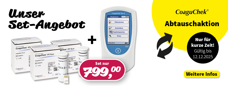 CoaguChek® Pro II System, Abtauschaktion, CoaguChek® PT Teststreifen, 2x24 Teststreifen, Abtauschaktion