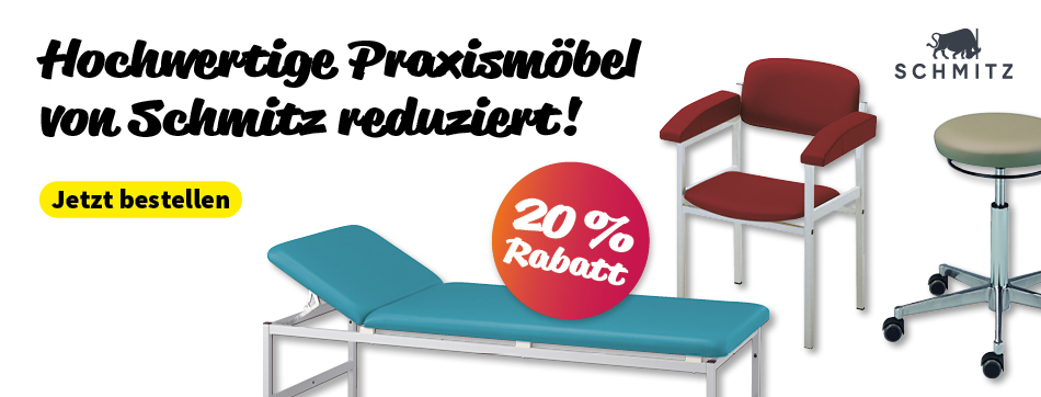  Hochwertige Praxismoebel von Schmitz reduziert, 20% sparen, rabatt, praxiliese, praxisstuhl, untersuchungsliege