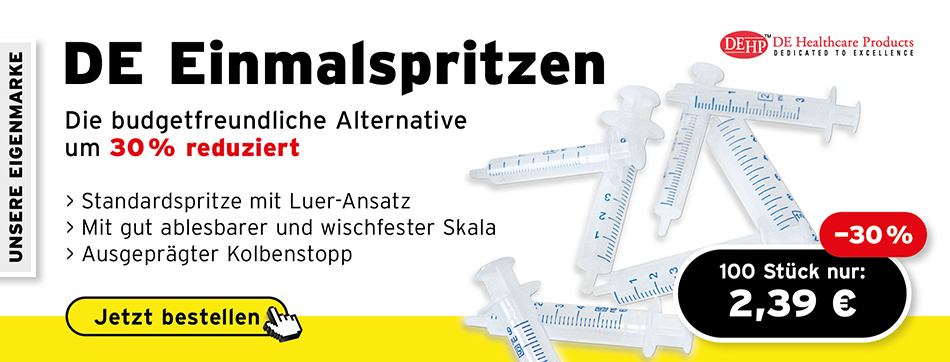 einmalspritzen, eigenmarke, de healthcare, guenstig, budgetfreundliche alternative, standardspritze