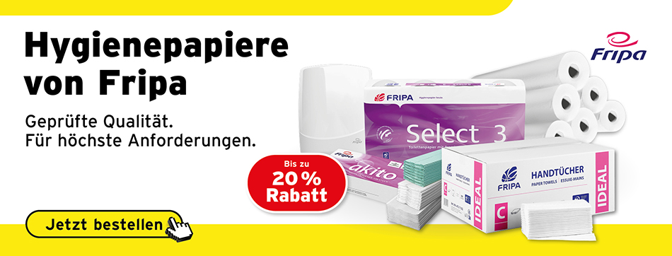 Fripa Handtuchspender, Fripa Handtuecher plus, Fripa Select, aerzterollen basic - line, Akito Kosmetiktuecher