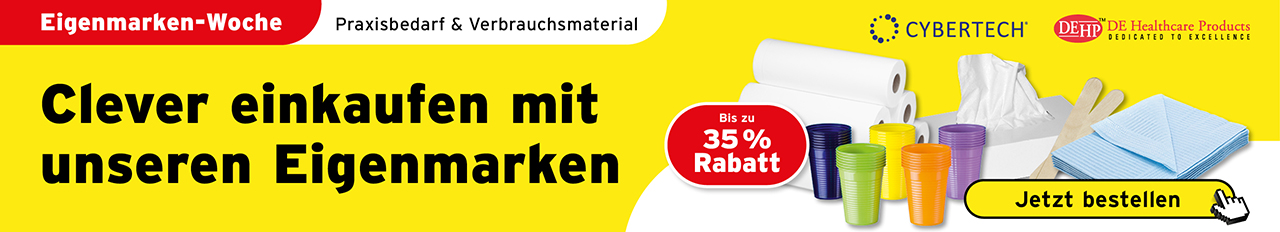 eigenmarke, aerzterollen, liegenrollen, liegenpapier, handtuecher, de healthcare, cybertech, laborbecher, tuecher, kosmetiktuecher, toilettenpapier