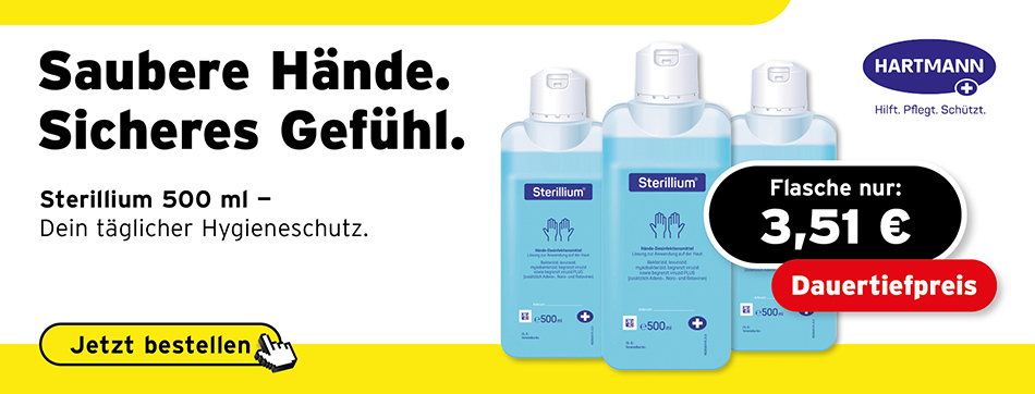 sterillium, haendedesinfektion, hartmann, handdesinfektion, reinigung, haendereinigung