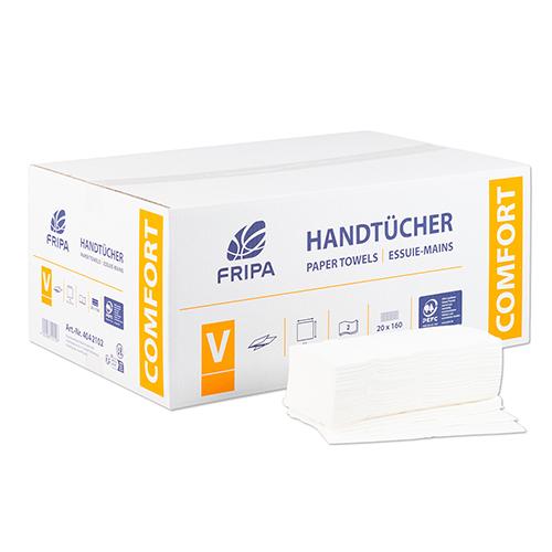 Papierhandtücher, 2-lagig, weiß, Z-Falzung, 25 x 23 cm, 3.200 Stück