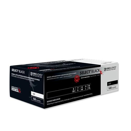 Select Black, Latexhandschuhe, puderfrei, Gr. M, 100 Stück