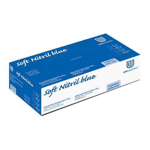Nitril-Handschuhe blau puderfrei, Gr. L, 100 Stück Nitril-Handschuhe blau puderfrei, Gr. L, 100 Stück