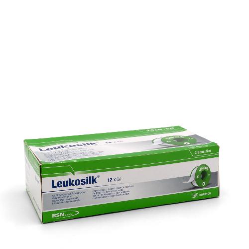 Leukosilk, Fixierpflaster, 2,5 cm x 5 m, 12 Stück