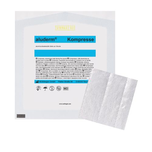aluderm Kompresse, steril, 7,5 x 7,5 cm, 1 Stück