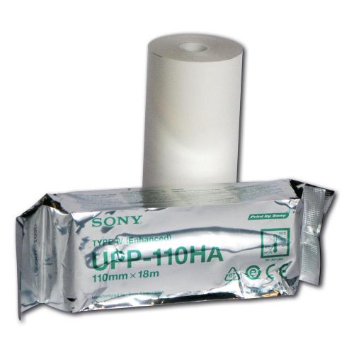 Videoprinter-Papier für Sony UPP 110 HA, 110mmx18m, Rolle Videoprinter-Papier für Sony UPP 110 HA, 110mmx18m, Rolle