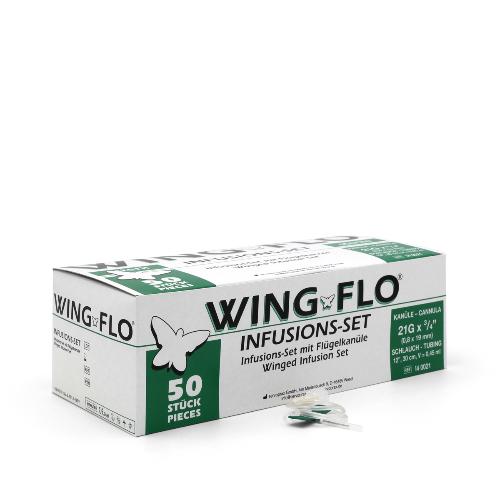 Flügelkanüle WING FLO, 19x0,8mm 21G, grün, 50Stk Flügelkanüle WING FLO, 19x0,8mm 21G, grün, 50Stk