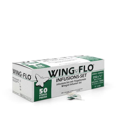 Flügelkanüle WING FLO, 19x0,8mm 21G, grün, 50Stk