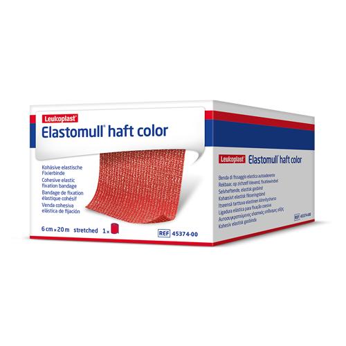 Elastomull Haft Color, Fixierbinde, 6 cm x 20 m, rot, 1 Stück