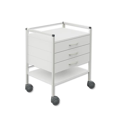 Vielzweckwagen 08/16, 3 Schubladen, weiß, 60x45x73 cm (BxTxH)