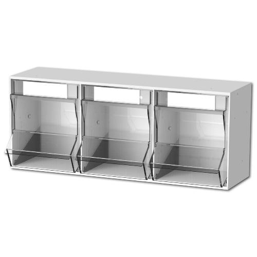 PIC BOX SPENDER mit 3 großen Schütten, weiß/grau BxHxT: 60x24x13,8 cm