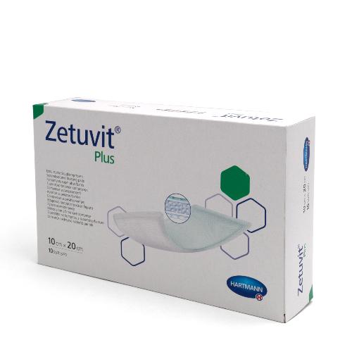 ZETUVIT Plus Saugkompresse, steril, 10 x 20 cm, 10 Stück