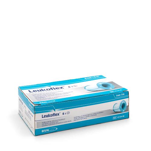 Leukoflex Fixierpflaster, 5 cm x 5 m, 6 Stück